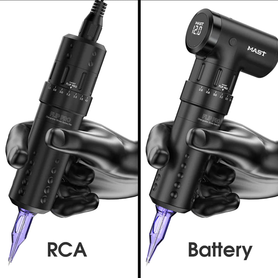Mast Flip Pro Wireless Tattoo Pen Machine with Changeable 2.6-4.0mm Strokes