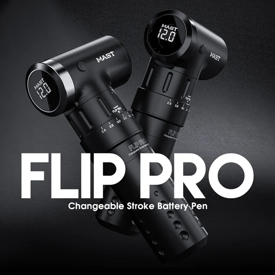 Mast Flip Pro Wireless Tattoo Pen Machine with Changeable 2.6-4.0mm Strokes