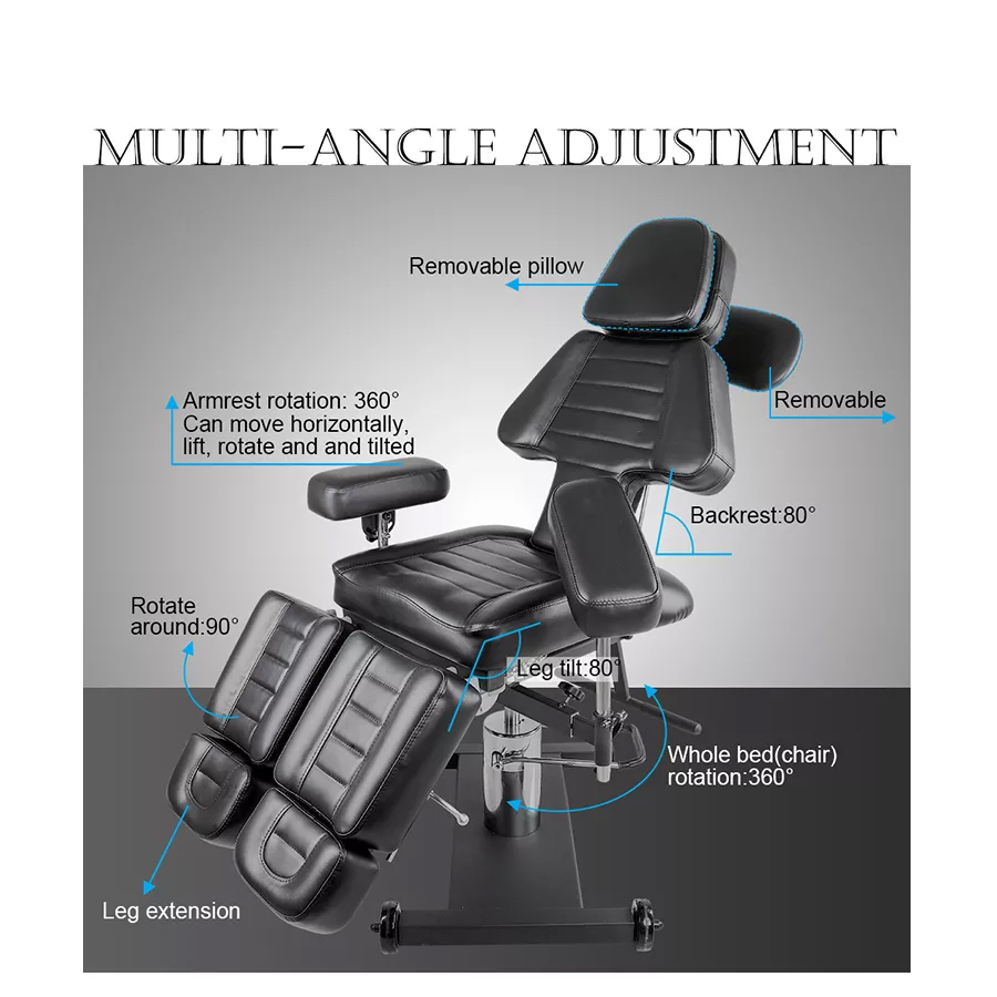 Rookie Tattoo Chair Bed have multi angle adjustment