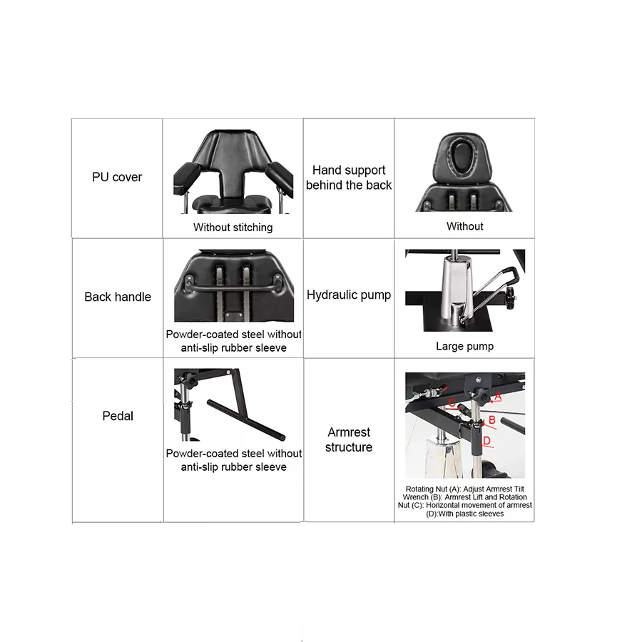 Rookie Tattoo Chair Bed have Leg rest adjusting system