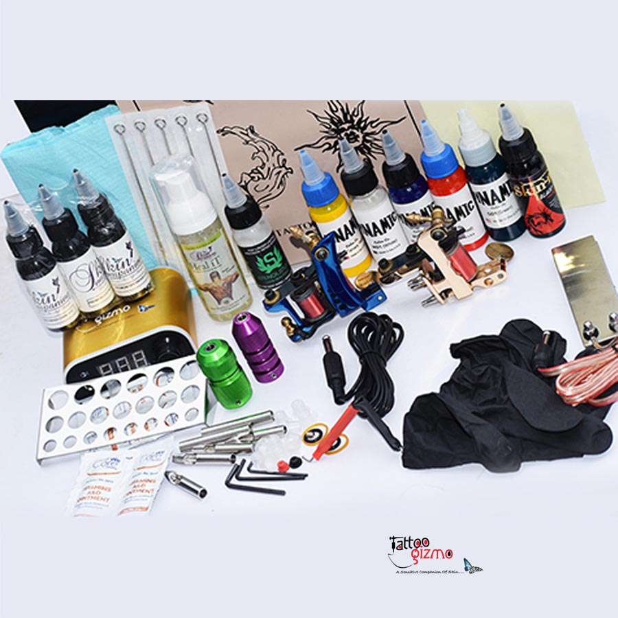 Deutschland- Pro Coil Tattoo Machine Kit , 5 Colors , 20 Needles