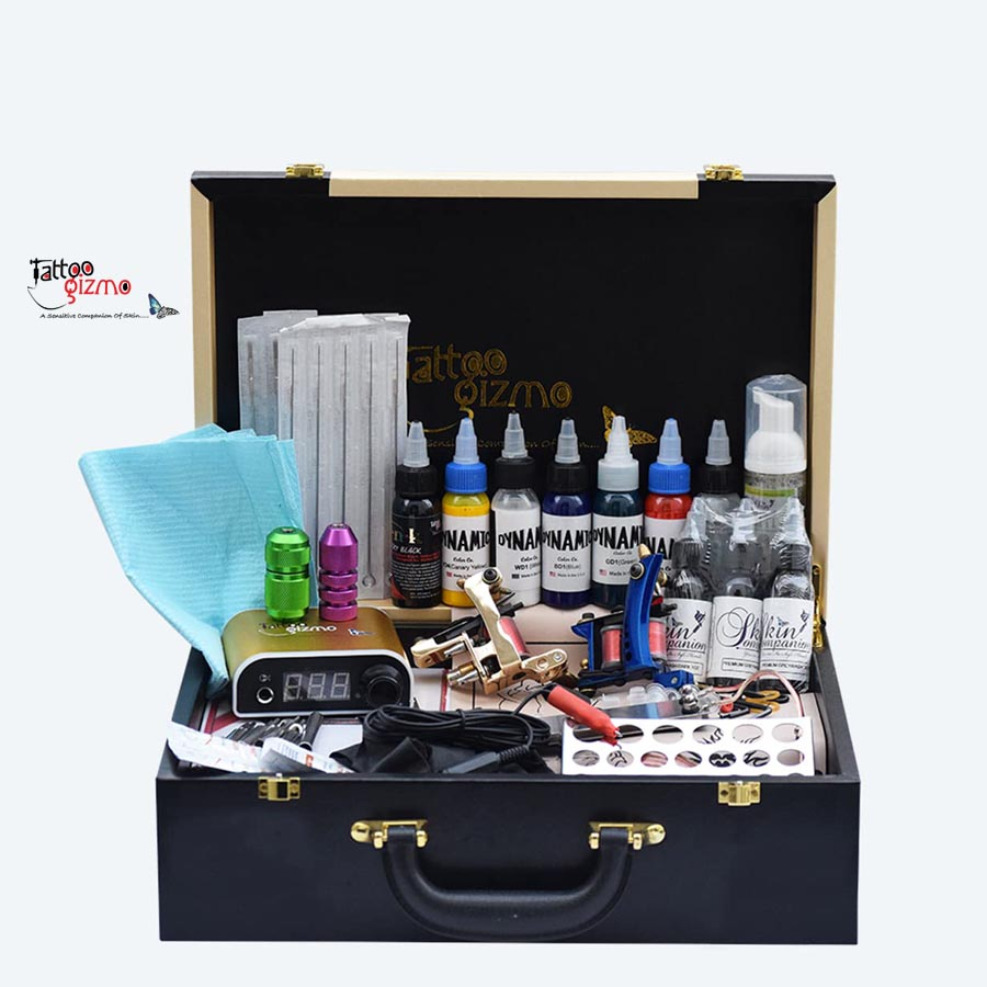 Deutschland- Pro Coil Tattoo Machine Kit , 5 Colors , 20 Needles