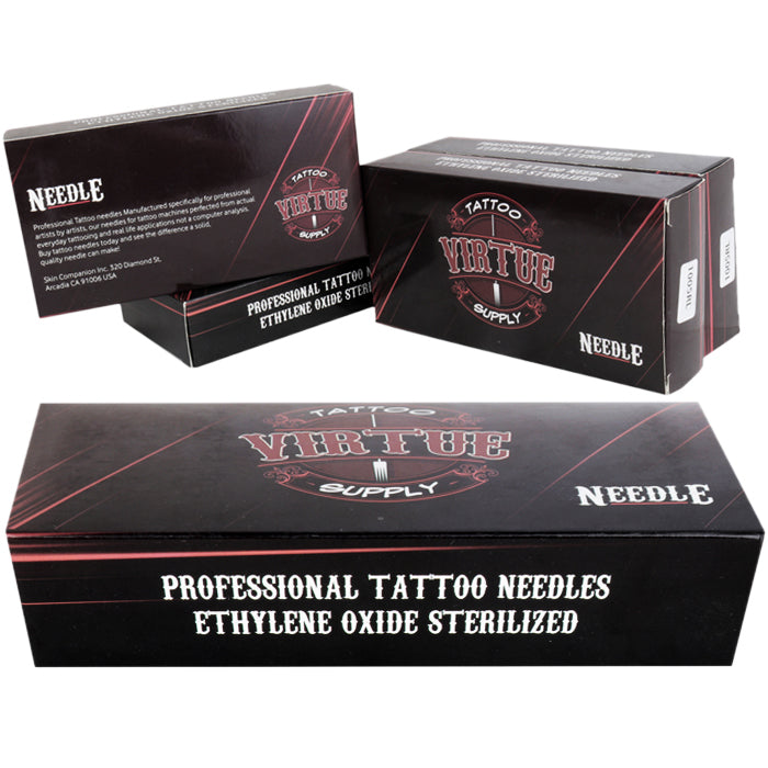 Virtue Tattoo Long Needles Pack of 50 Pcs - Flat