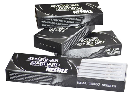 American Standard Tattoo Fine Long Needles Box of 50 Pcs (Regular Flat )