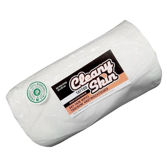 Cleany Skin Super Soft White-Dry Tattoo Wipes