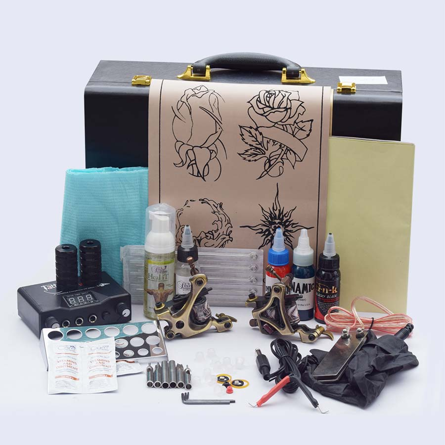 TG- 2 Basic Coil Tattoo Machine kit, 2 Colors , 20 Needles