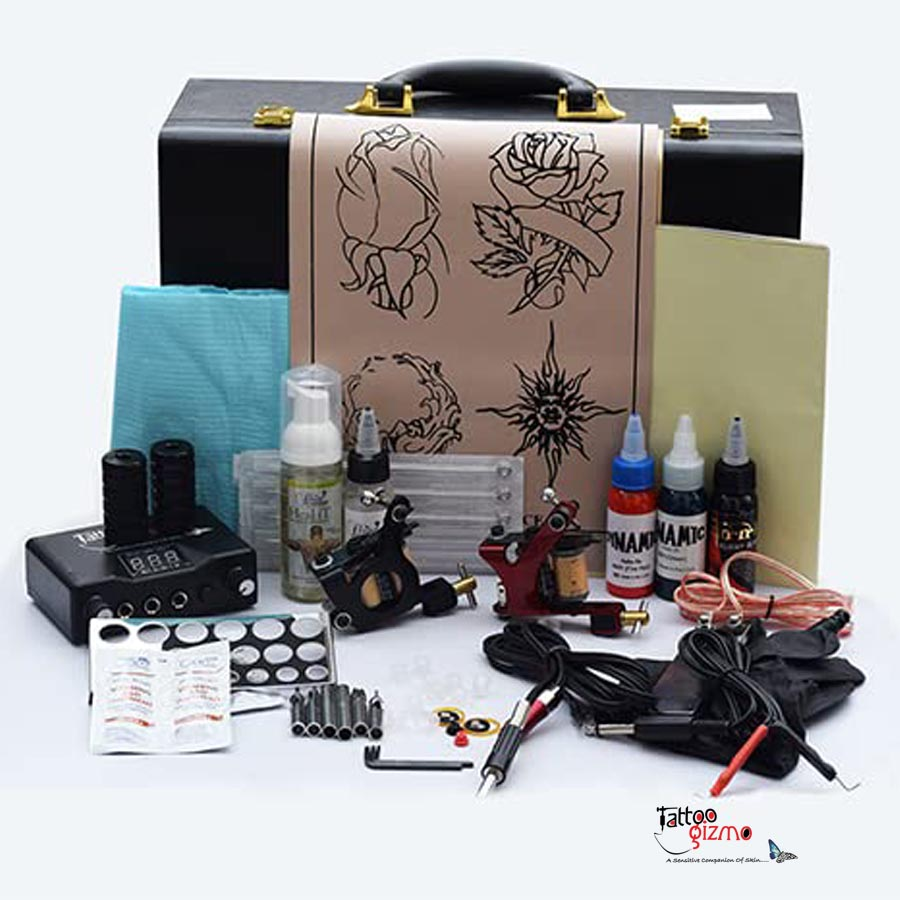 TG- 2 Eco High Res Coil Tattoo Machine Kit, 3 Colors, 20 Needles