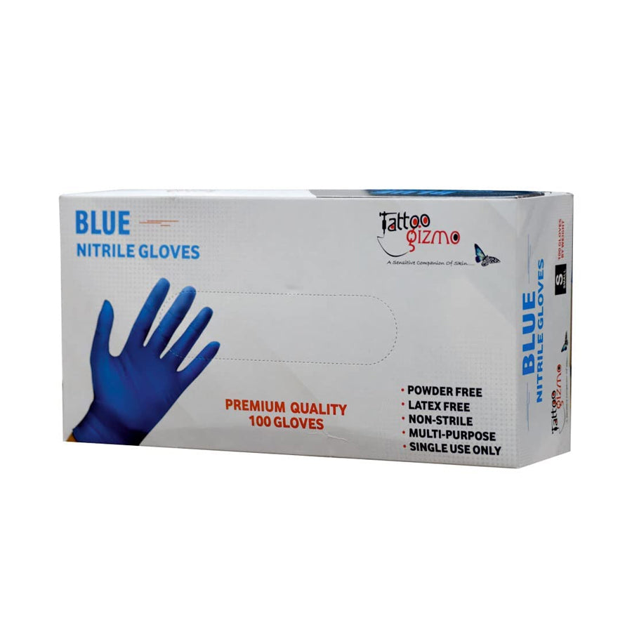 100% Nitrile Gloves - Blue – Tattoo Machine India