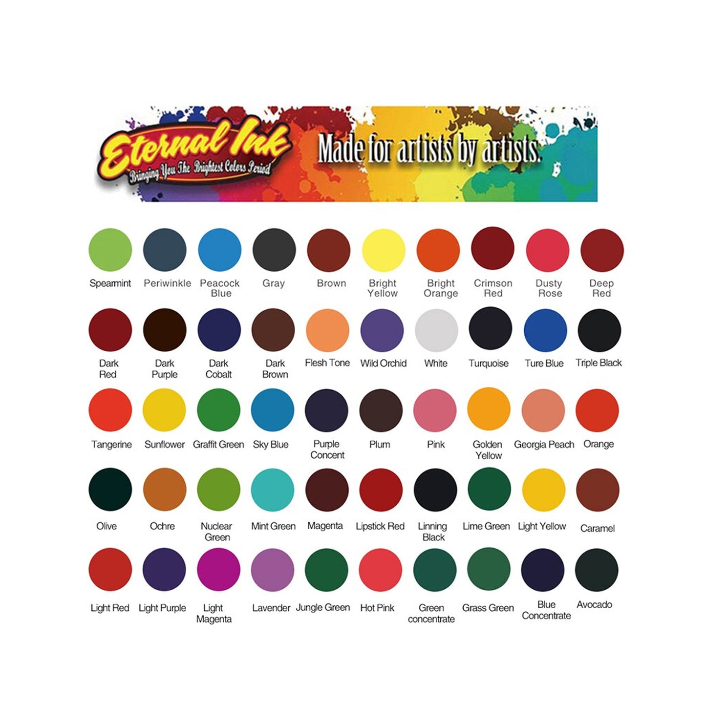 Eternal Tattoo Colors - Individual Bottles - 1oz