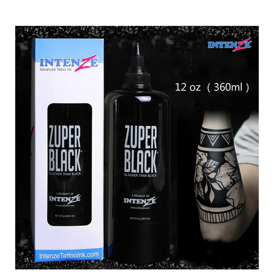 Intenze Zuper Black Advanced Tattoo Ink 12oz